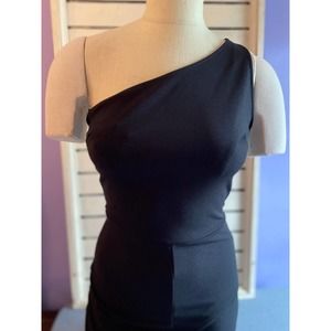 Lulus Woman’s jumpsuit size small black wide legs 3 spaghetti straps on back zip